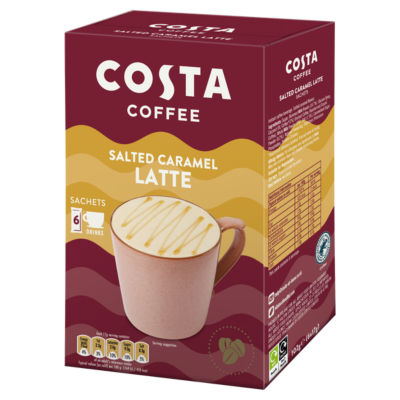 Costa Barista Creations Caramel Salé Latte Sachets de Café Instantané 6 x 17g (102g)