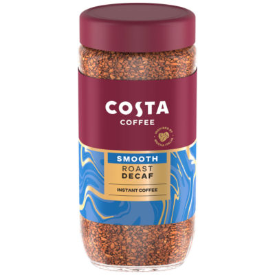 Costa instant coffee smooth roast decaf 190g - British product