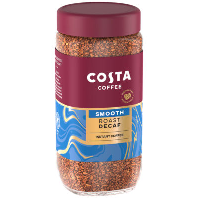 Costa instant coffee smooth roast decaf 190g - British product