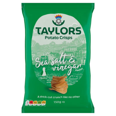 ASDA Taylors Potato Crisps Sea Salt & Vinegar Flavour 150g- Buy online at McGrocer