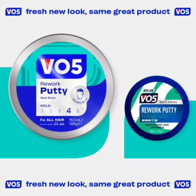 VO5 Rework Putty hair styling 146g (British brand)