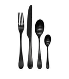 Studio William black satin 24-piece cutlery set with teardrop handles (British brand)