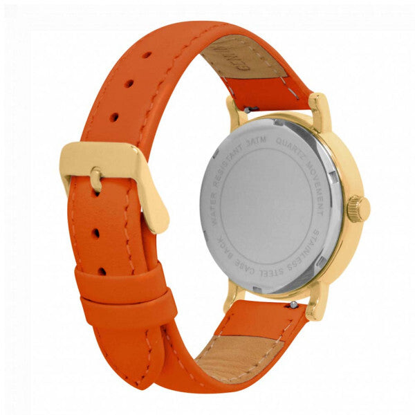 Toff London grey ladies flower watch orange lilies (British brand)