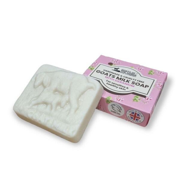 Goats of the Gorge goat milk soap bar geranium 90g, UK version