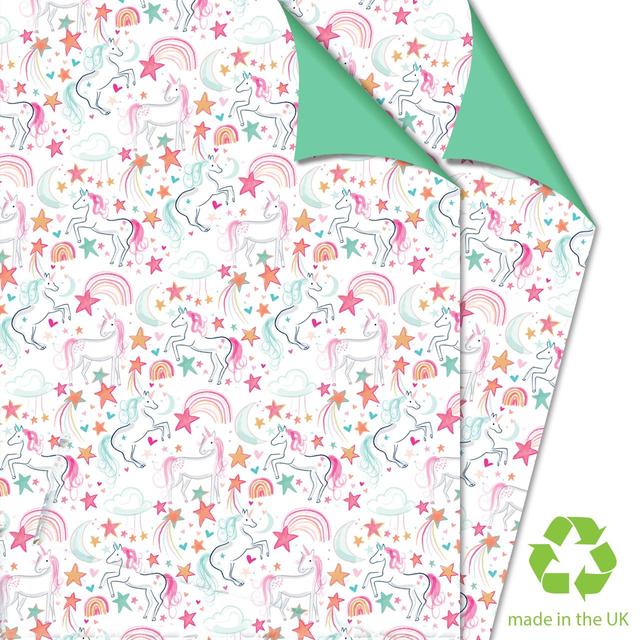 Unicorns Gift Wrap Sheets   2 per pack