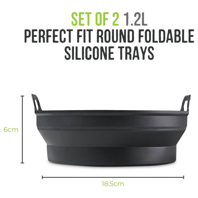 Tower silicone air fryer foldable trays set of 2 - British product