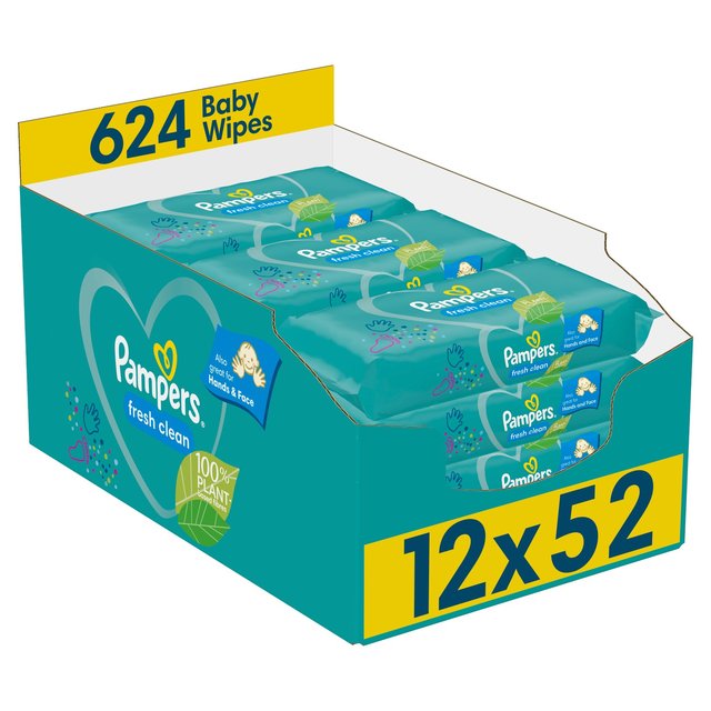 Pampers Baby Wipes Scented   12 x 52 per pack