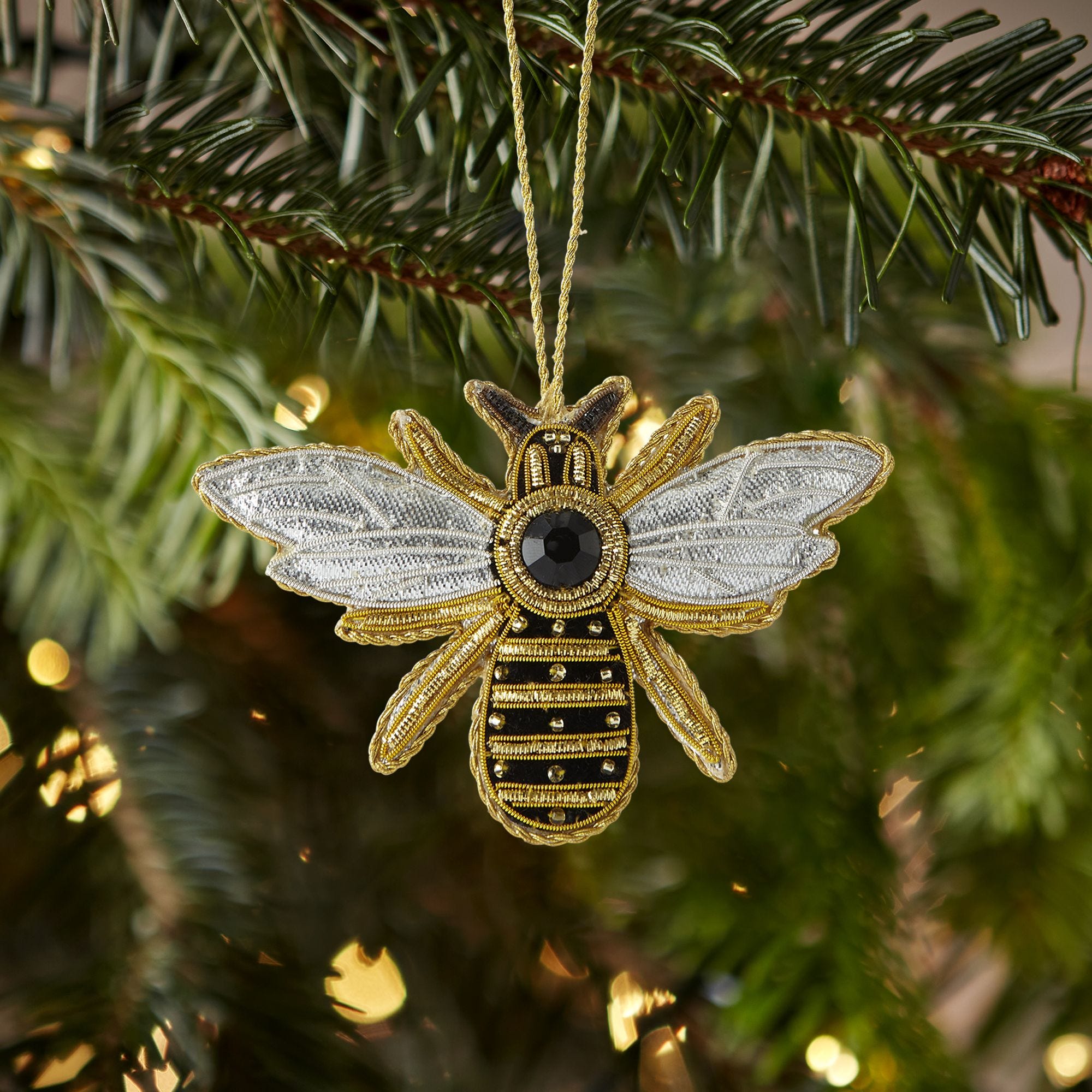 Fortnum's honey bee Christmas decoration 7cm x 10cm, UK version