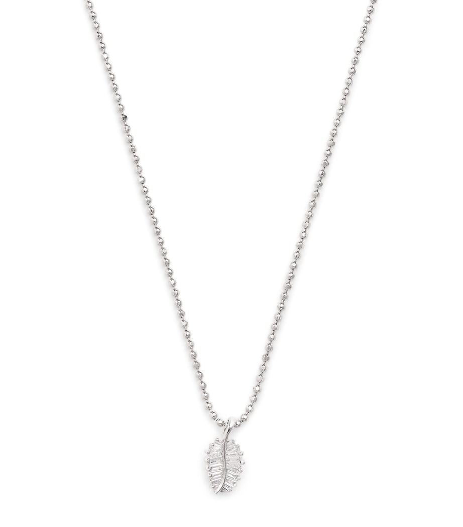 Anita Ko white gold diamond palm leaf necklace - British product