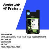 HP 302 ink cartridges black and colour bundle, UK version