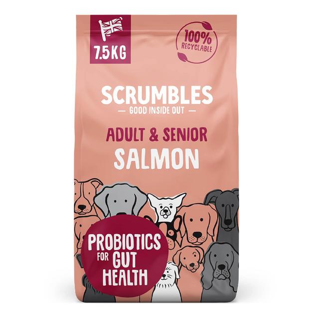 Scrumbles Adult and Seniors Grain Free Salmon Dry Dog Food    7.5kg GOODS M&S   