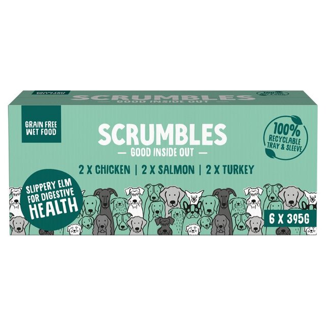 Scrumbles Grain Free Wet Dog Food Pate Multipack   6 x 395g GOODS M&S   