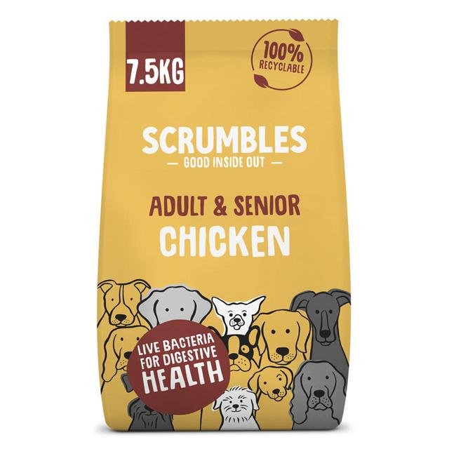 Scrumbles Adult and Seniors Chicken Dry Dog Food   7.5kg GOODS M&S   