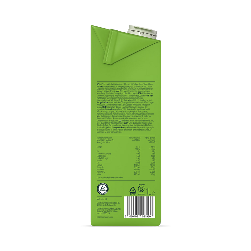 Minor Figures Barista Oat Milk regenerative 6x1L, UK version
