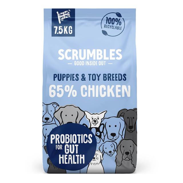 Scrumbles Gluten free Puppies & Toys Chicken Dry Dog Food   7.5kg