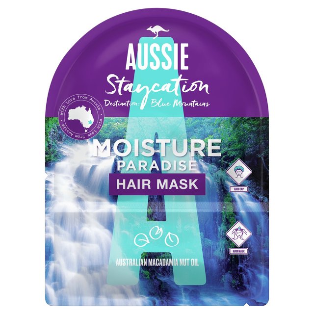 Aussie Staycation Hair Mask & Cap Moisture Paradise   20ml GOODS M&S   