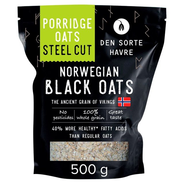 Den Sorte Havre Ancient Grain Black Oat Steel Cut Porridge Oats   500g GOODS M&S   