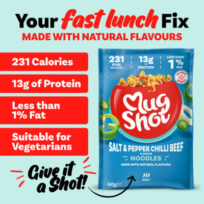 Mug Shot Salt & Pepper Chilli Beef Noodles 60g - British product