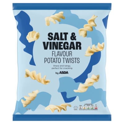 ASDA ASDA Salt & Vinegar Potato Twists Savoury Snacks 120g- Buy online at McGrocer