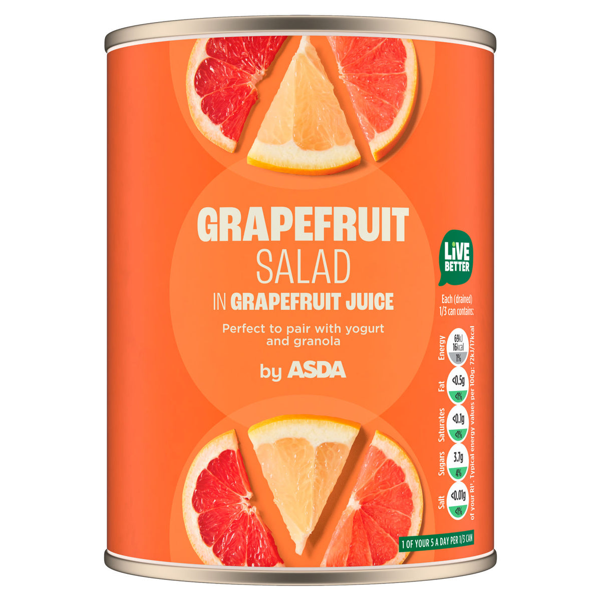ASDA grapefruit salad mixed segments 540g, imported from the UK