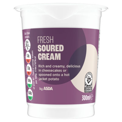 ASDA Frische Sauerrahm 300ml - Britisches Produkt