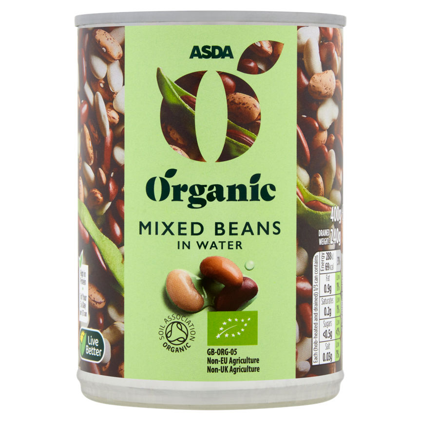 ASDA Organic Mixed Beans in Water