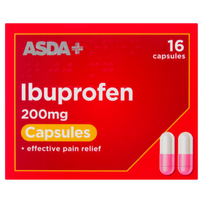 ASDA Ibuprofen 200mg Capsules 16 Capsules - British product