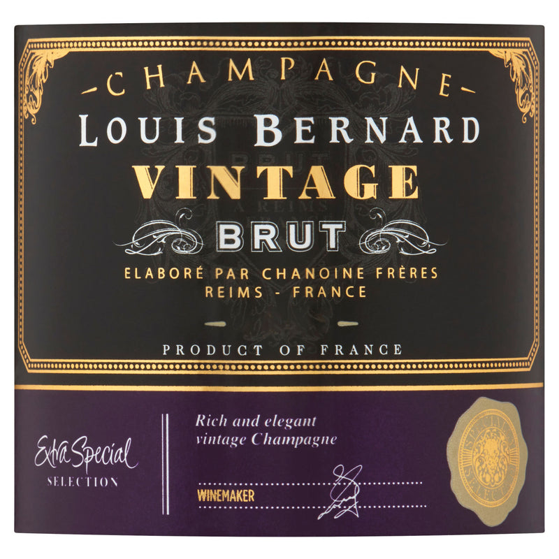 Louis Bernard Vintage Brut Champagne 75cl - British product