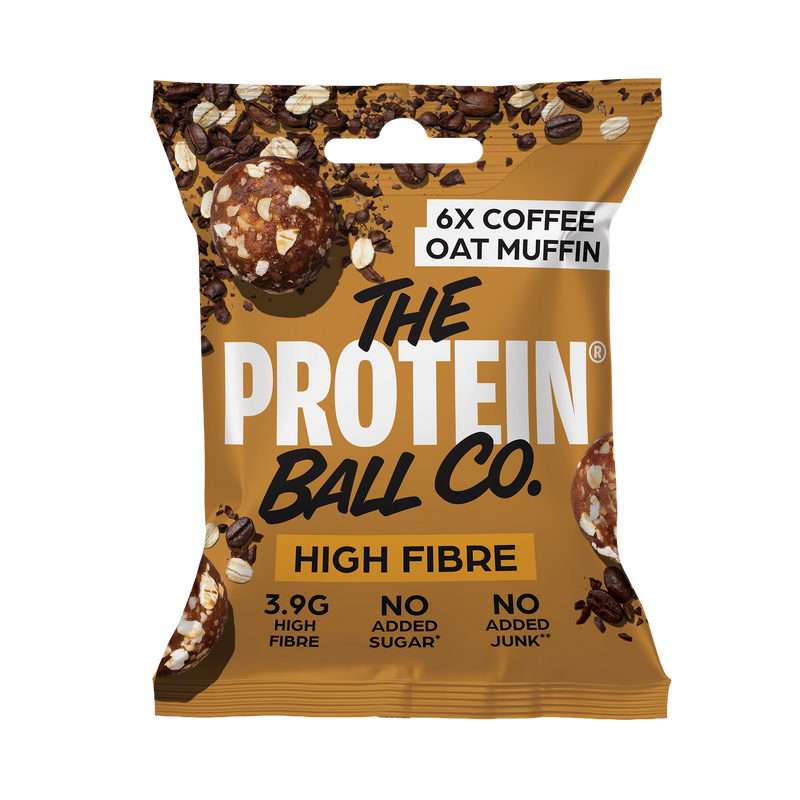 Ballsy coffee oat muffins high fibre case of 10 - British product