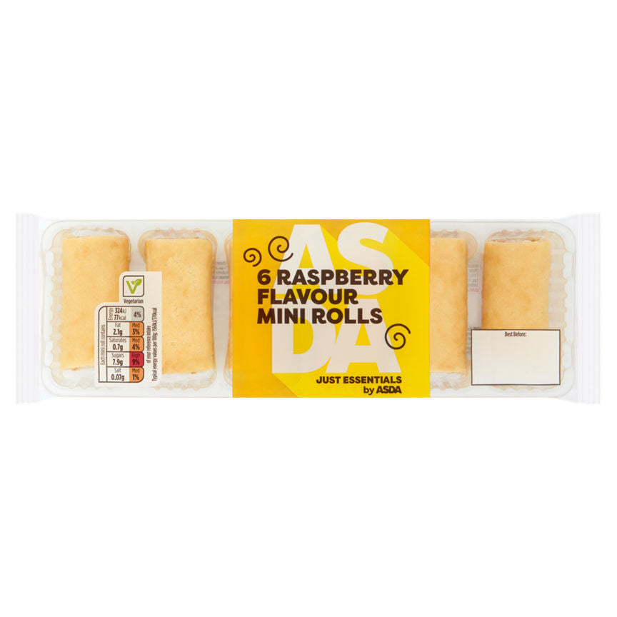 JUST ESSENTIALS by ASDA 6 Raspberry Flavour Mini Rolls