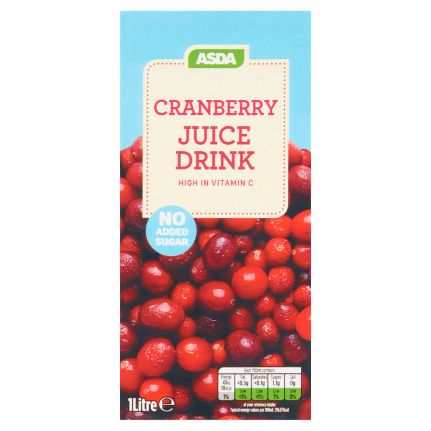 ASDA No Added Sugar Cranberry Juice Drink GOODS ASDA   