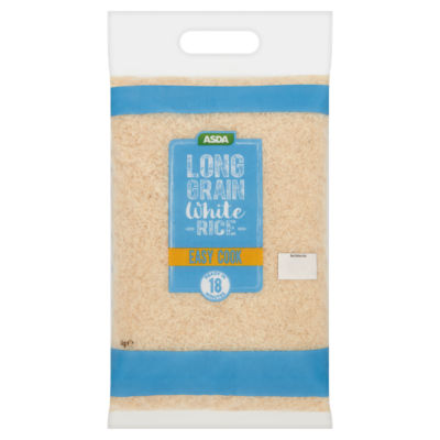 ASDA Easy Cook Long Grain White Rice 4kg, imported from the UK