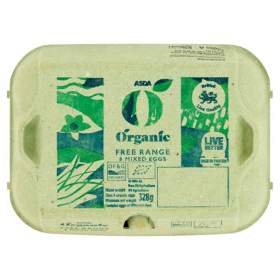 ASDA Organic Free Range 6 Mixed Eggs