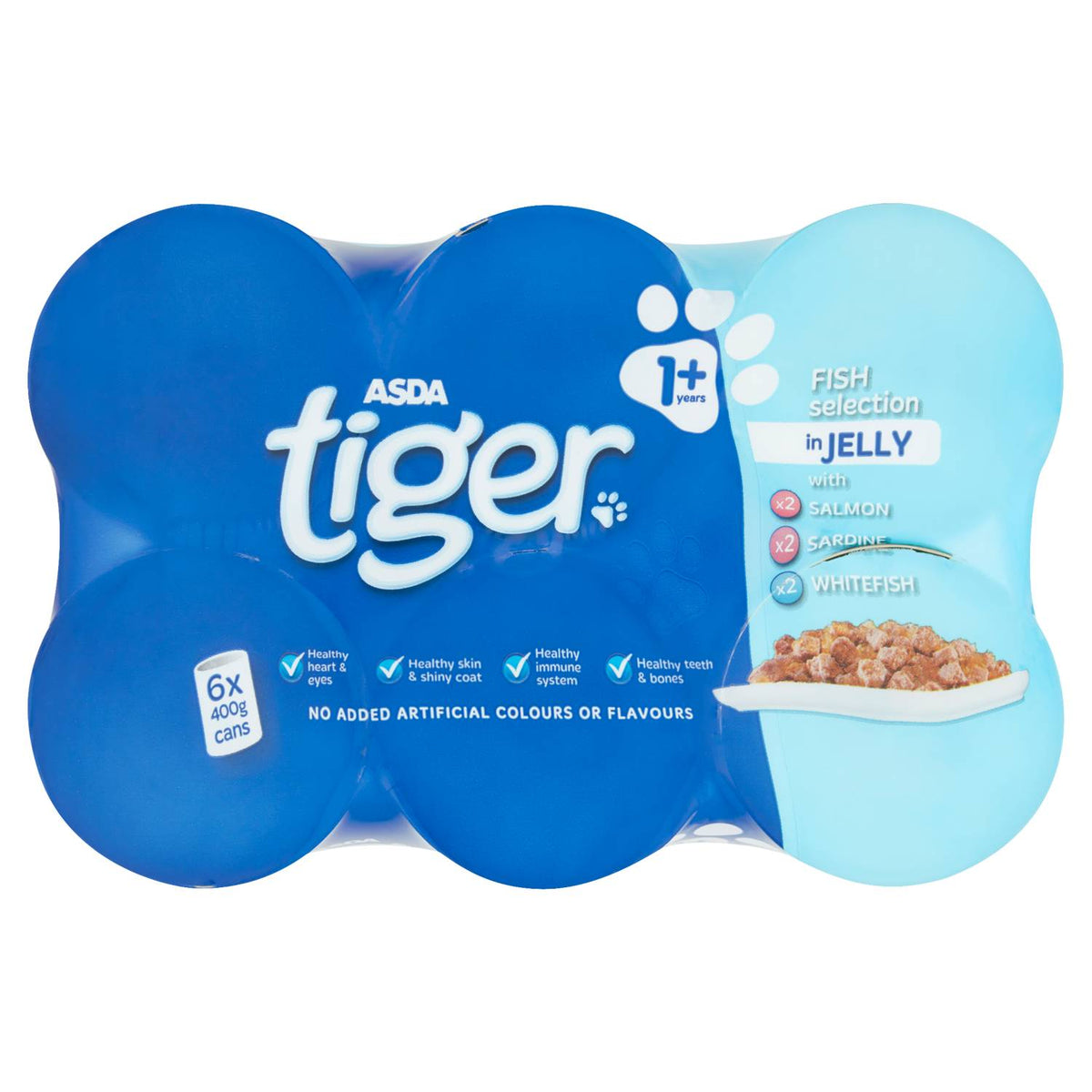ASDA cat food Tiger Fish Selection in Jelly 6 x 400g - British product