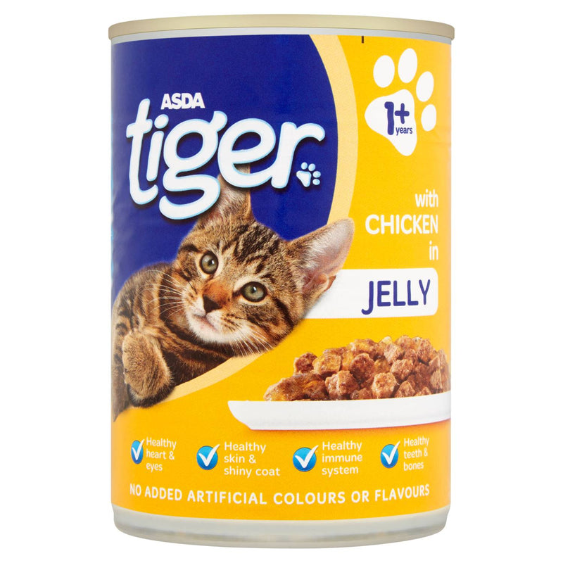 ASDA Tiger cat food chicken turkey in jelly 400g - British product