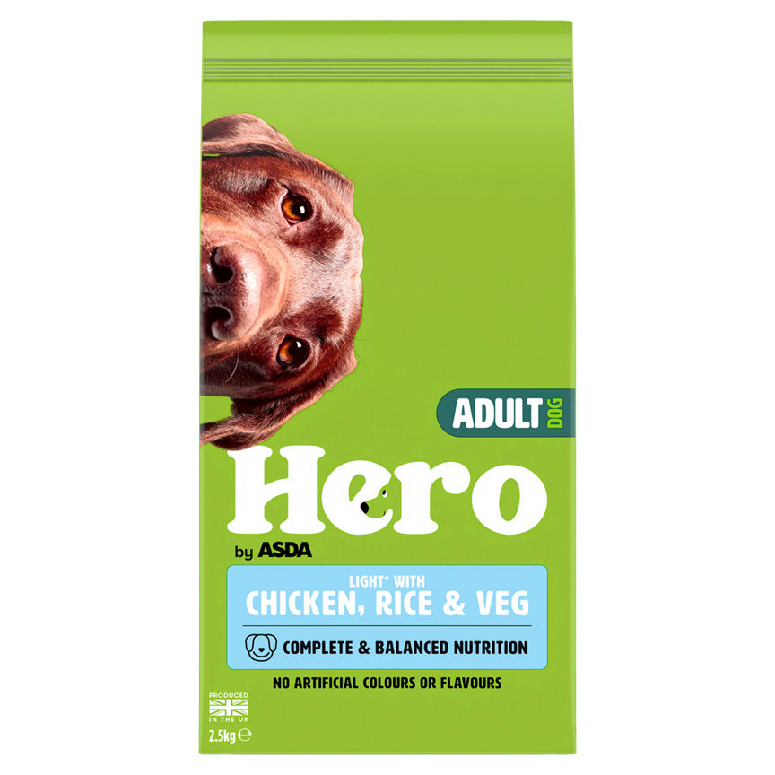 Hero by ASDA Light with Chicken, Rice & Veg Dry Adult Dog Food 2.5kg GOODS ASDA   