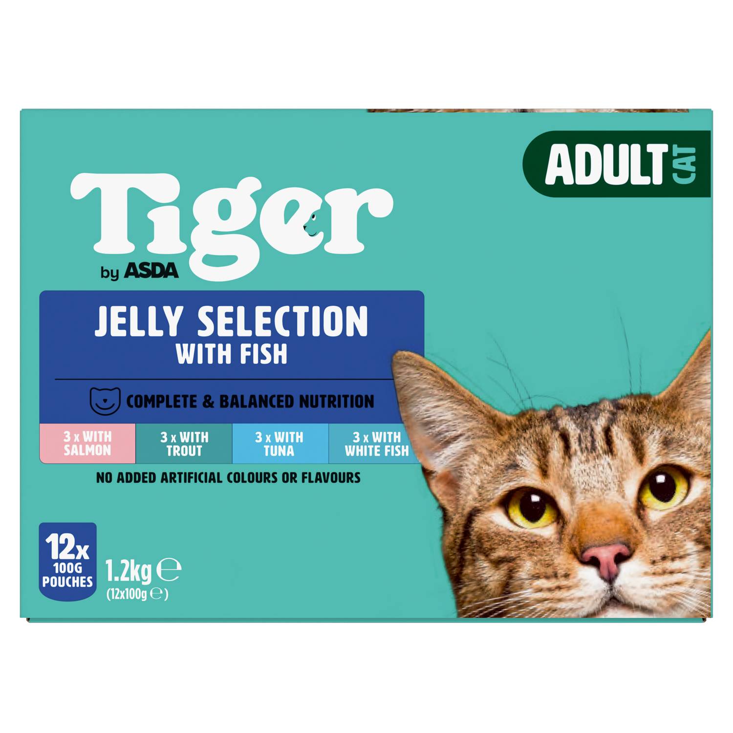 Tiger cat food fish selection in jelly 12 x 100g (British brand)
