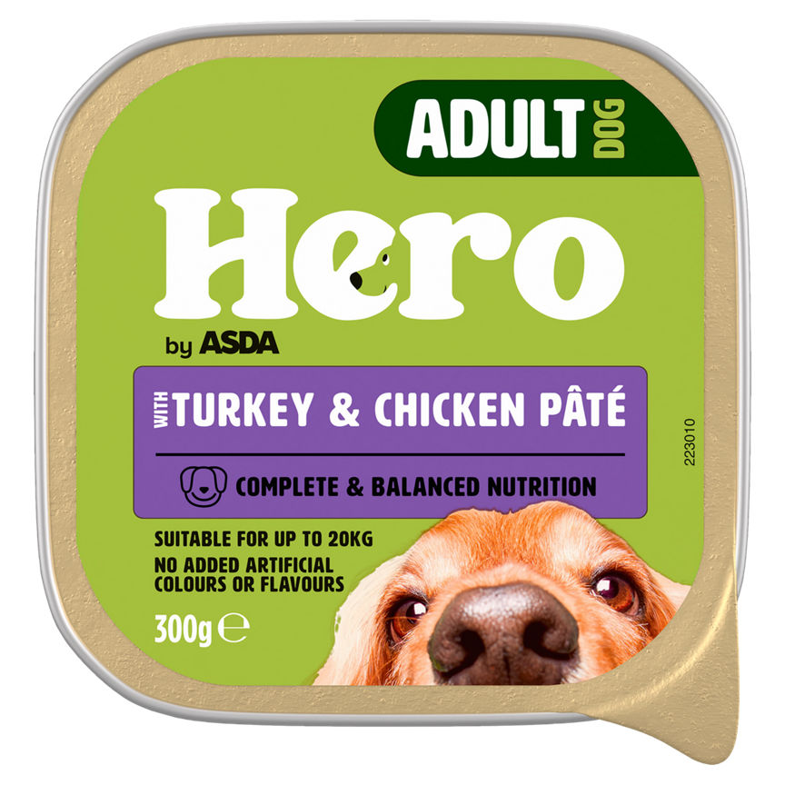 Hero by ASDA Adult Dog Food Turkey & Chicken Pâte 300g GOODS ASDA   