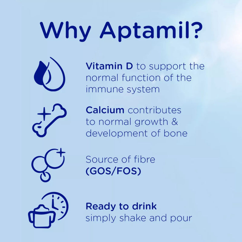 Aptamil 3 toddler milk formula ready to feed 200ml - British product