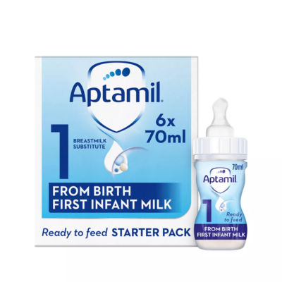 Aptamil 1 First Baby Milk Formula Liquid Starter Pack from Birth 6x70ml
