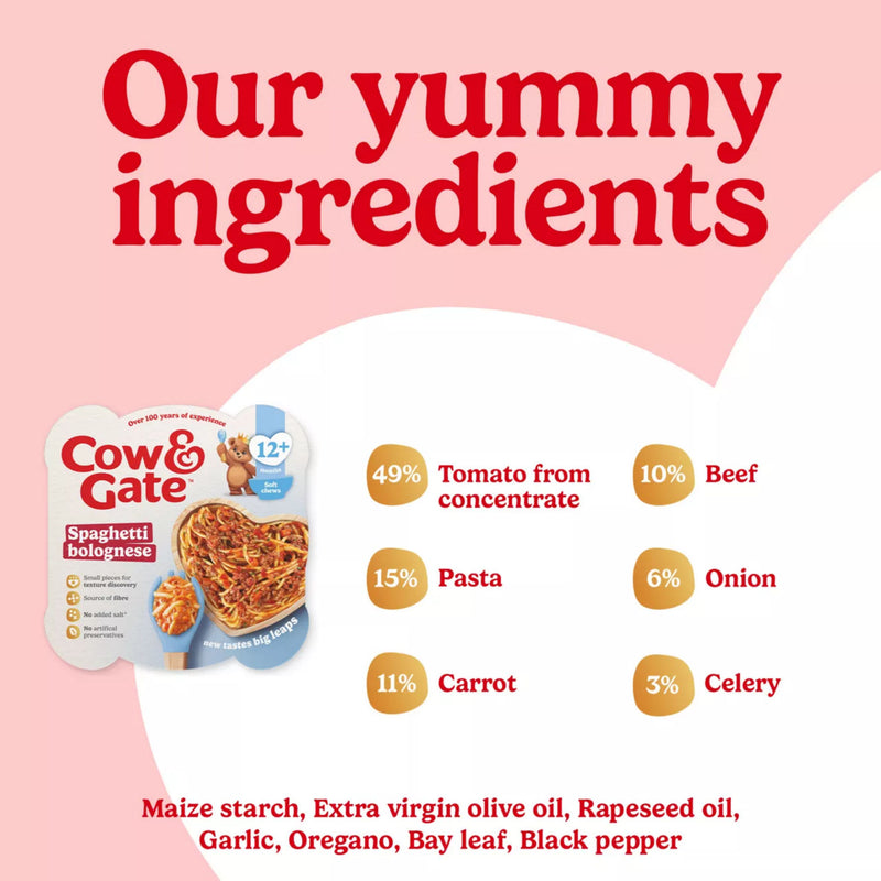 Cow & Gate Spaghetti Bolognese Baby Meal 12 Months 230g - British product