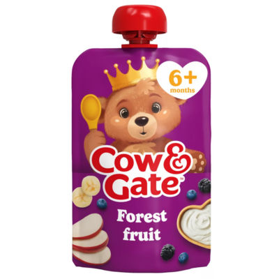 ASDA Cow & Gate Fruit Pouch Forest Fruit Baby Food Snack 100g- Buy online at McGrocer