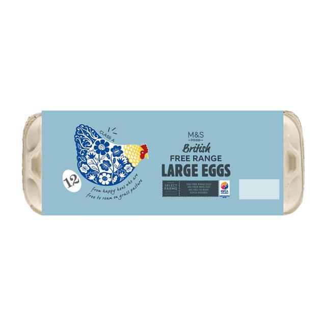 M&S Free Range Large Eggs   12 per pack