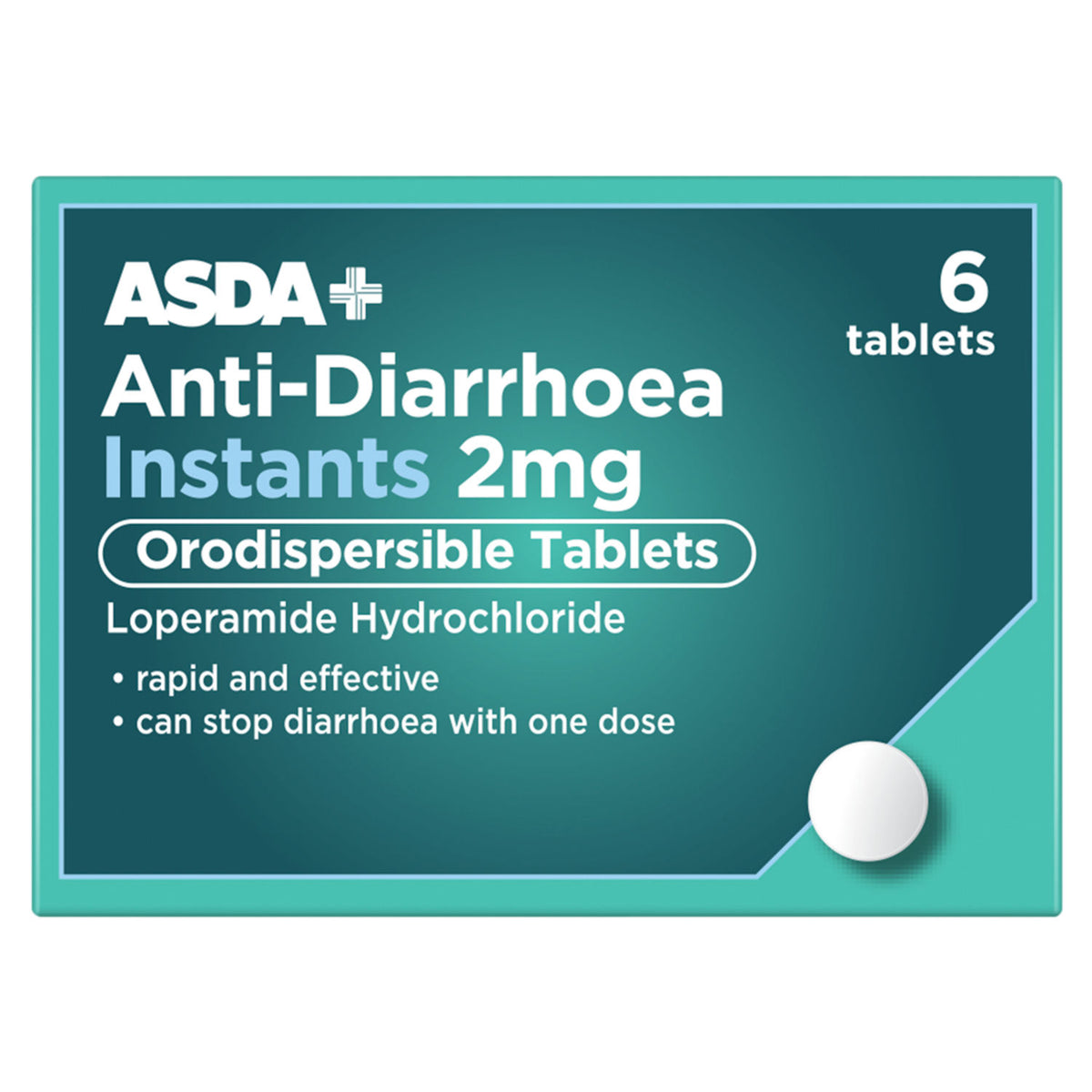 ASDA Anti-Diarrhoea Instants 2mg orodispersible tablets 6 pack - British product