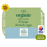 M&S Organic Free Range Large Eggs   6 per pack GOODS M&S   