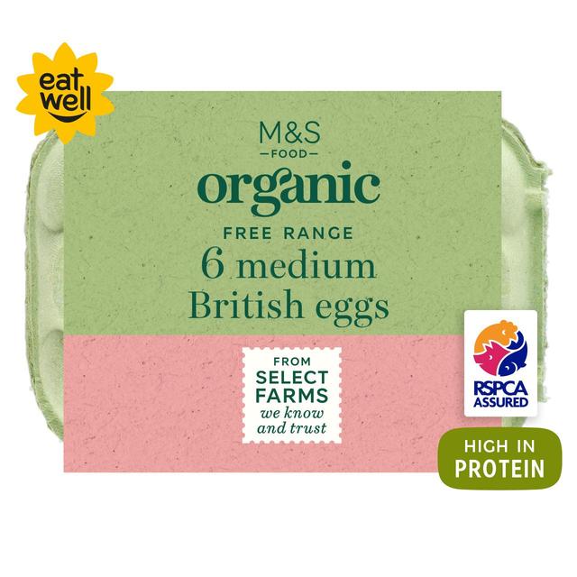 M&S Organic Free Range Medium Eggs   6 per pack GOODS M&S   