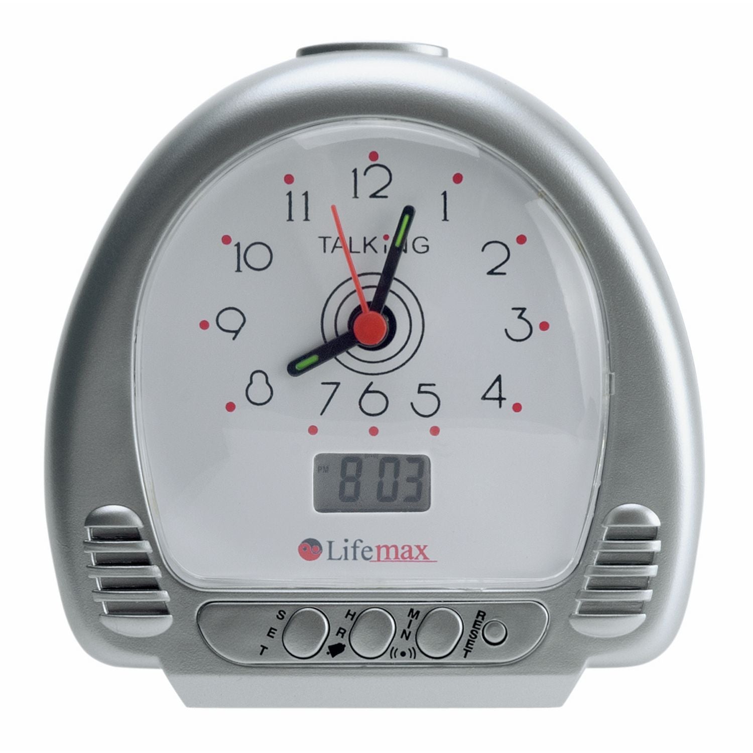 Lifemax Talking Alarm Clock with dual analogue and digital display (British brand)