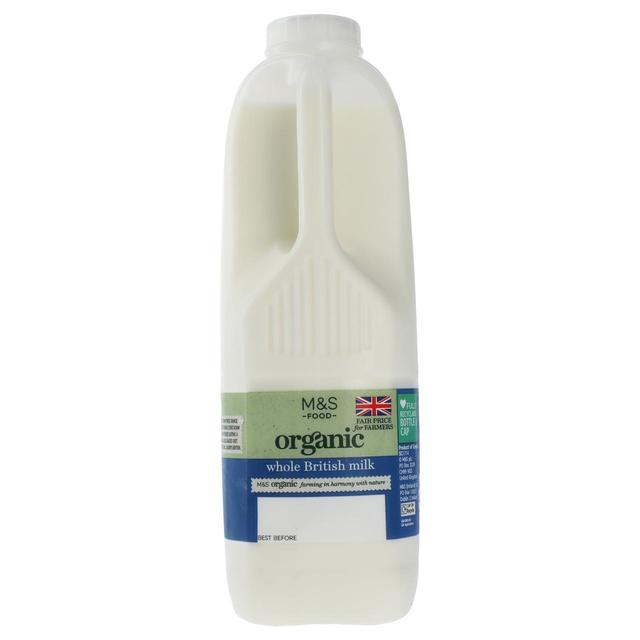 M&S Organic Whole Milk 2 Pints   1.136L