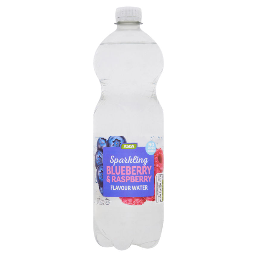 ASDA No Added Sugar Blueberry & Raspberry Flavoured Sparkling Water Bottle