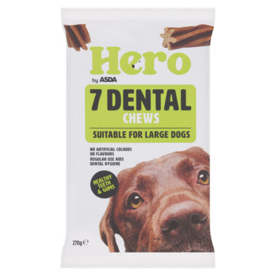 ASDA Hero 7 Dental Chews for Dogs 270g- Buy online at McGrocer